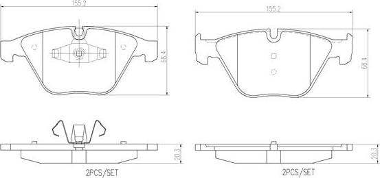 Brembo P06055N - Brake Pad Set, disc brake autospares.lv