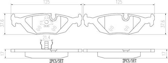 Brembo P06009N - Brake Pad Set, disc brake autospares.lv