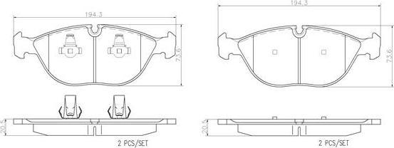 Brembo P06019N - Brake Pad Set, disc brake autospares.lv