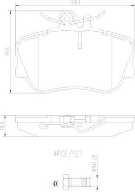 Brembo P06017N - Brake Pad Set, disc brake autospares.lv