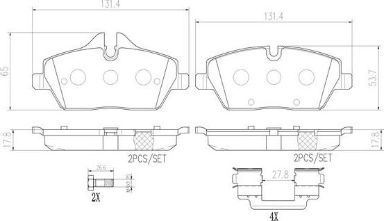 Brembo P06034N - Brake Pad Set, disc brake autospares.lv