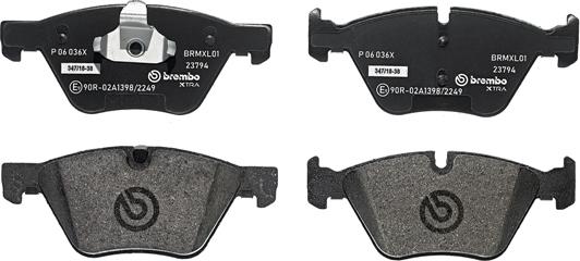 Brembo P 06 036X - Brake Pad Set, disc brake autospares.lv