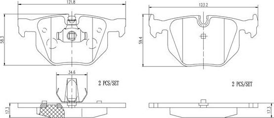 Brembo P06029N - Brake Pad Set, disc brake autospares.lv