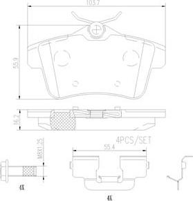 Brembo P06102N - Brake Pad Set, disc brake autospares.lv