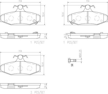 Brembo P15004N - Brake Pad Set, disc brake autospares.lv