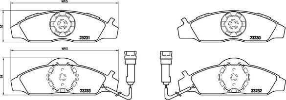 Brembo P 15 003 - Brake Pad Set, disc brake autospares.lv