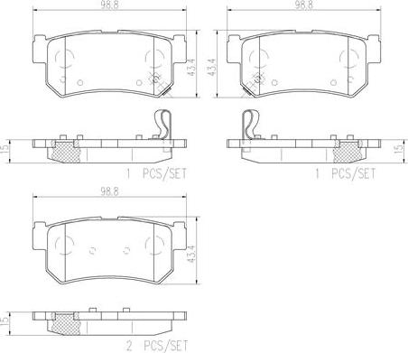 Brembo P15010N - Brake Pad Set, disc brake autospares.lv
