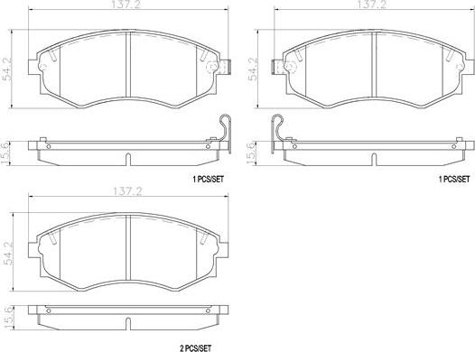 Brembo P15011N - Brake Pad Set, disc brake autospares.lv