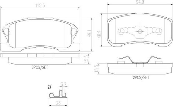 Brembo P16008N - Brake Pad Set, disc brake autospares.lv