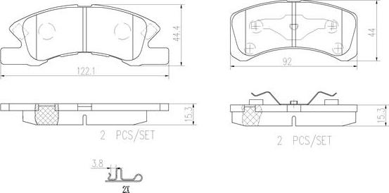 Brembo P16011N - Brake Pad Set, disc brake autospares.lv