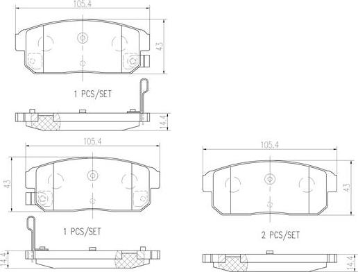 Brembo P10005N - Brake Pad Set, disc brake autospares.lv