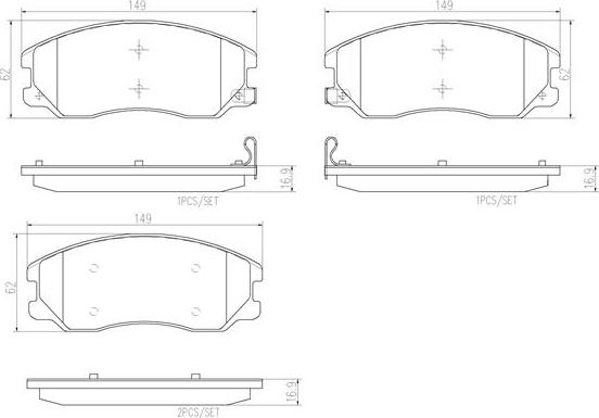 Brembo P10003N - Brake Pad Set, disc brake autospares.lv