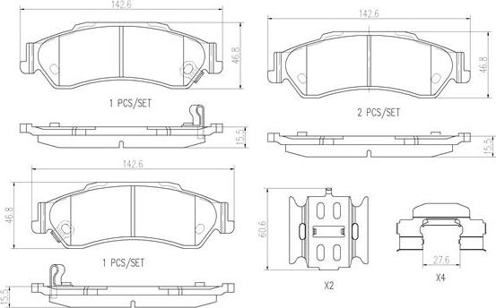 Brembo P10002N - Brake Pad Set, disc brake autospares.lv