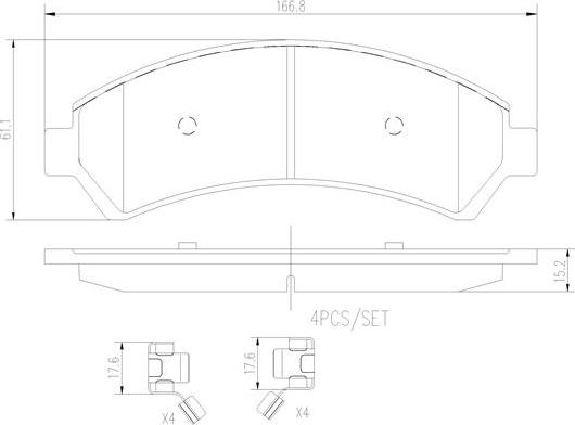 Brembo P10016N - Brake Pad Set, disc brake autospares.lv