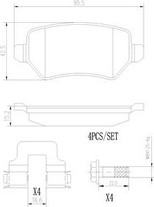 Brembo P10013N - Brake Pad Set, disc brake autospares.lv