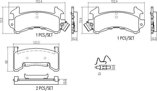 Brembo P10039N - Brake Pad Set, disc brake autospares.lv