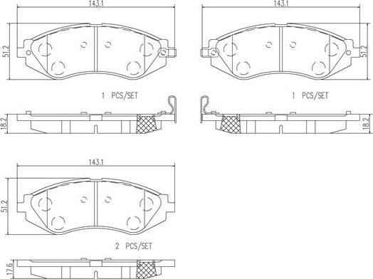 Brembo P10032N - Brake Pad Set, disc brake autospares.lv