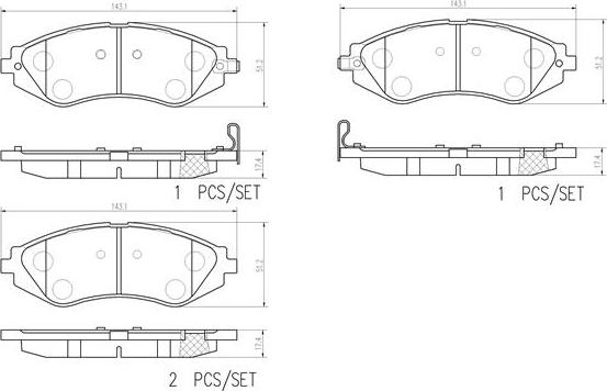 Brembo P 10 032 - Brake Pad Set, disc brake autospares.lv