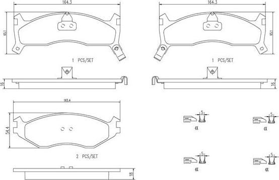 Brembo P11006N - Brake Pad Set, disc brake autospares.lv