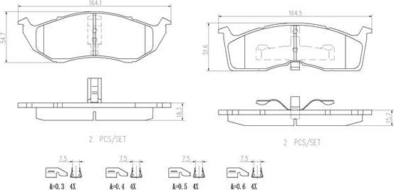 Brembo P11008N - Brake Pad Set, disc brake autospares.lv