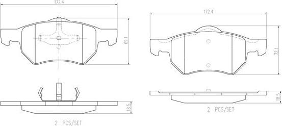 Brembo P11013N - Brake Pad Set, disc brake autospares.lv