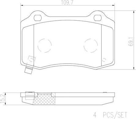 Brembo P11024N - Brake Pad Set, disc brake autospares.lv