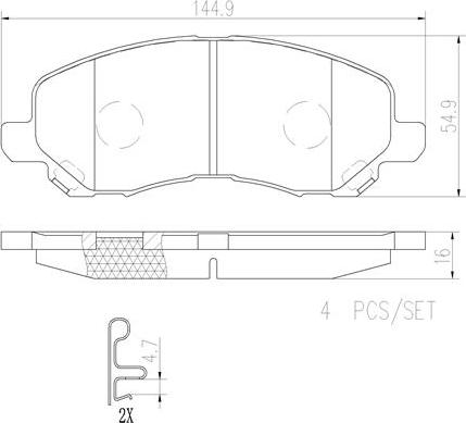 Brembo P11026N - Brake Pad Set, disc brake autospares.lv