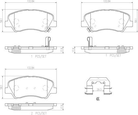 Brembo P18025N - Brake Pad Set, disc brake autospares.lv