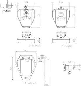 Brembo P85096N - Brake Pad Set, disc brake autospares.lv