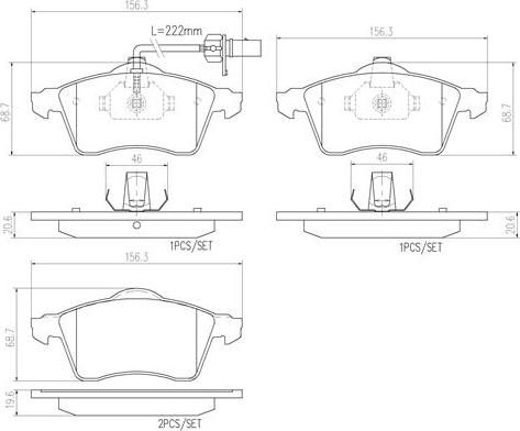 Brembo P85049N - Brake Pad Set, disc brake autospares.lv