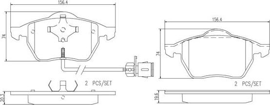 Brembo P85040N - Brake Pad Set, disc brake autospares.lv
