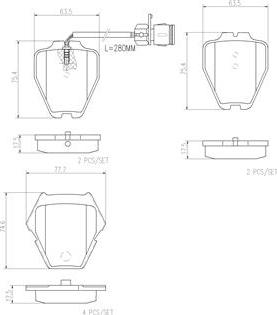 Brembo P85054N - Brake Pad Set, disc brake autospares.lv