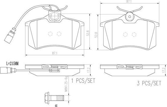 Brembo P85058N - Brake Pad Set, disc brake autospares.lv