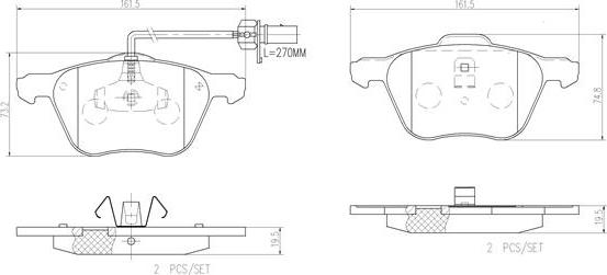 Brembo P85061N - Brake Pad Set, disc brake autospares.lv