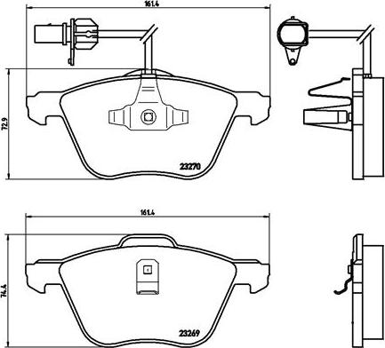 Brembo P 85 061 - Brake Pad Set, disc brake autospares.lv