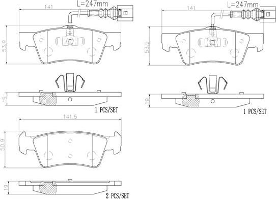 Brembo P85068N - Brake Pad Set, disc brake autospares.lv