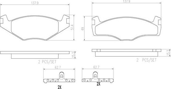 Brembo P85005N - Brake Pad Set, disc brake autospares.lv