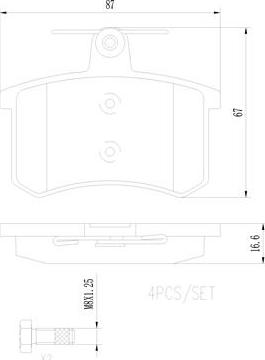 Brembo P85013N - Brake Pad Set, disc brake autospares.lv