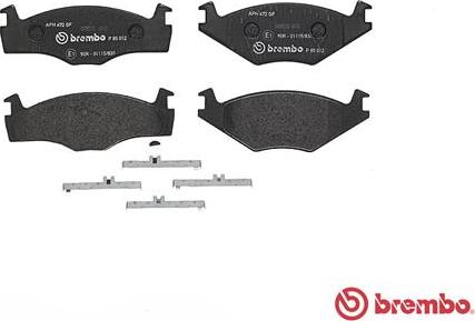 Brembo P 85 012 - Brake Pad Set, disc brake autospares.lv
