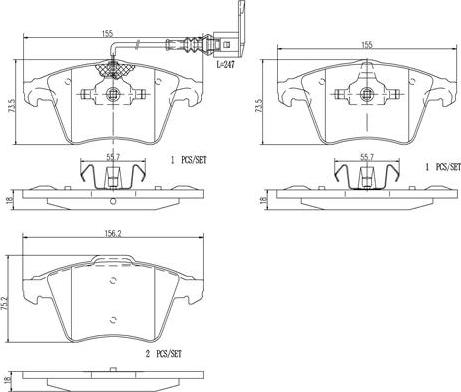 Brembo P85082N - Brake Pad Set, disc brake autospares.lv