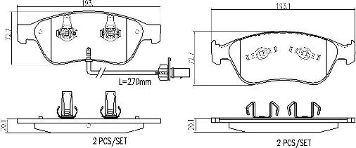 Brembo P85087N - Brake Pad Set, disc brake autospares.lv