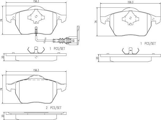 Brembo P85039N - Brake Pad Set, disc brake autospares.lv