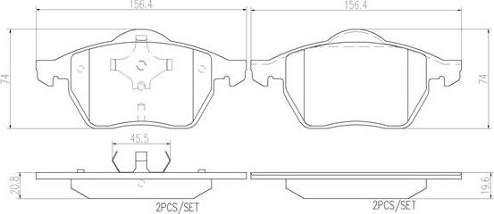 Brembo P85035N - Brake Pad Set, disc brake autospares.lv