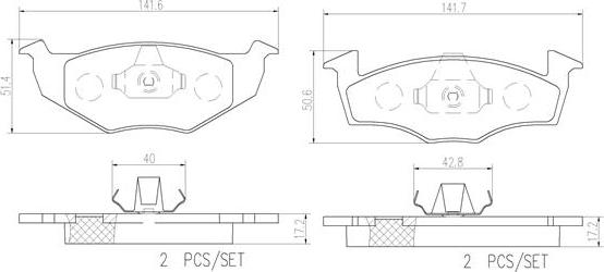 Brembo P85025N - Brake Pad Set, disc brake autospares.lv