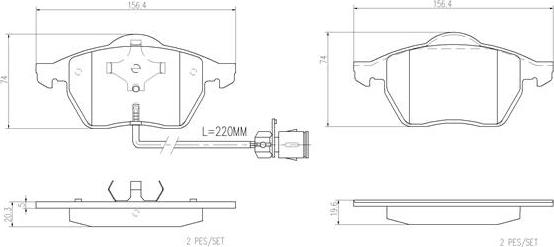 Brembo P85026N - Brake Pad Set, disc brake autospares.lv