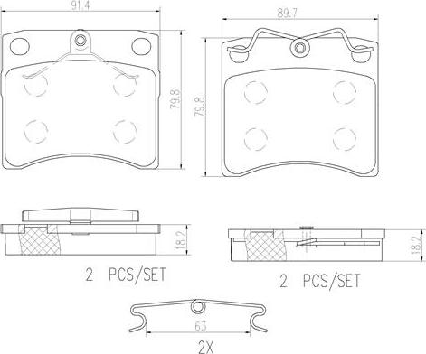 Brembo P85027N - Brake Pad Set, disc brake autospares.lv