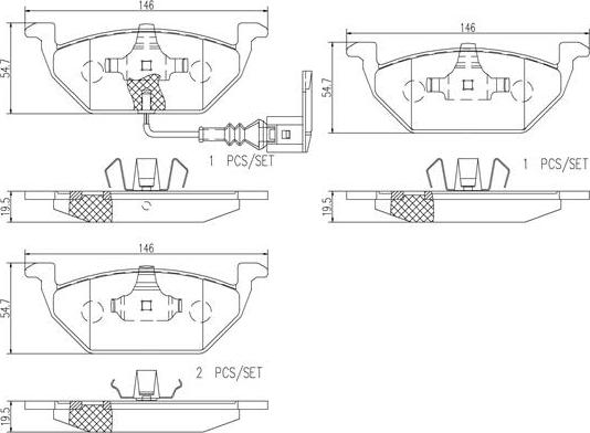 Brembo P85072N - Brake Pad Set, disc brake autospares.lv