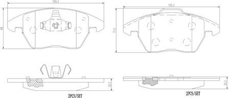 Brembo P85148N - Brake Pad Set, disc brake autospares.lv