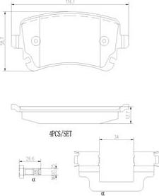 Brembo P85143N - Brake Pad Set, disc brake autospares.lv