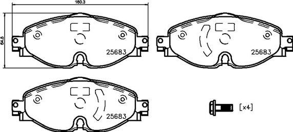 Brembo P85147N - Brake Pad Set, disc brake autospares.lv